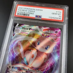 PSA 10 Mew Vmax 114/264 Fusion Strike Holo Full Art Graded Pokemon Card - Image 2