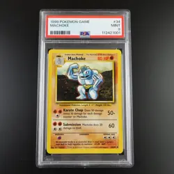 PSA 9 Machoke 34/102 Pokemon Base Set 1999 Non Holo Card - Image 1