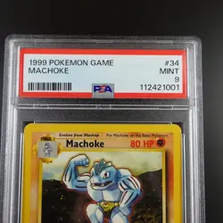PSA 9 Machoke 34/102 Pokemon Base Set 1999 Non Holo Card - Image 2
