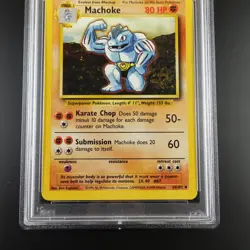 PSA 9 Machoke 34/102 Pokemon Base Set 1999 Non Holo Card - Image 3