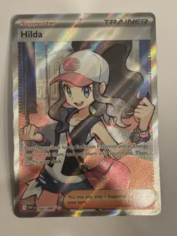 Pokemon TCG Hilda Full Art Trainer White Flare English Card 164/086 NM - Image 1