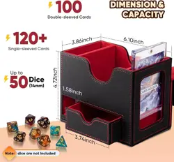 MTG Commander Deck Box, Card Storage Box Fits 100 Double-Sleeved Cards, 35Pt - Image 3