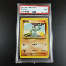 PSA 9 Machop 52/102 Base Set 1999 Non Holo Graded Pokemon Card - Image 1