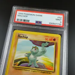 PSA 9 Machop 52/102 Base Set 1999 Non Holo Graded Pokemon Card - Image 2