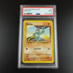 PSA 9 Machop 52/102 Base Set 1999 Non Holo Graded Pokemon Card - Image 1
