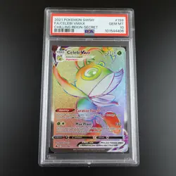 PSA 10 Celebi Vmax 199/198 Chilling Reign Rainbow Rare Holo Pokemon Card - Image 1