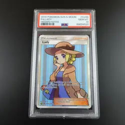 PSA 10 Lady SV86/SV94 Pokemon Trainer Hidden Fates Holo Graded Card - Image 1