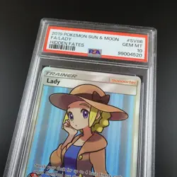PSA 10 Lady SV86/SV94 Pokemon Trainer Hidden Fates Holo Graded Card - Image 2