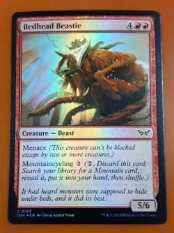 1x Bedhead Beastie | FOIL | Duskmourn: House of Horror | MTG Magic Cards - Image 1