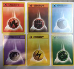 Pokemon Cards Vintage Energy Series - 6 Energy Set English Lot - Image 1