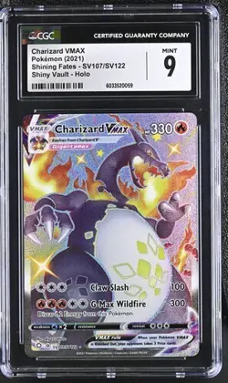 CGC 9 CHARIZARD VMAX SV107 SHINING FATES SHINY VAULT POKEMON MINT - Image 1