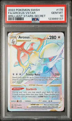 PSA 10 Pokemon SWSH 2022 Brilliant Stars #176/172 FA/ARCEUS VSTAR SECRET ULT - Image 1
