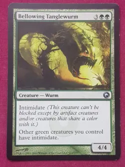 Magic The Gathering SCARS OF MIRRODIN BELLOWING TANGLEWURM green card MTG - Image 1