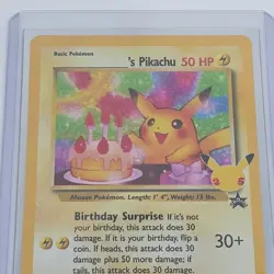 Birthday Pikachu 24/108 Black Star Promo Celebrations Pokemon Card With Sleeve - Image 5
