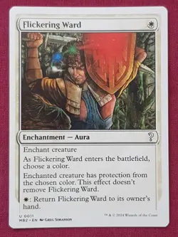 Magic The Gathering MYSTERY BOOSTER 2 MB2 FLICKERING WARD white card MTG - Image 1