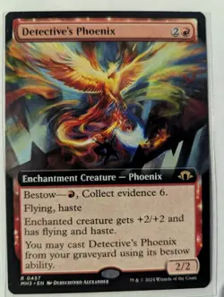 Detective's Phoenix (Extended Art) - MTG Modern Horizons 3 RARE - Image 1