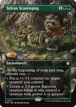 Sylvan Scavenging (Borderless) -Foil Near Mint MTG Foundations - Image 1