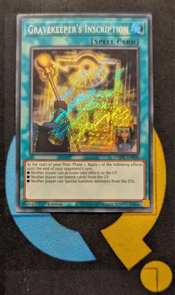PHHY-EN000 Gravekeeper's Inscription Secret Rare 1st Edition YuGiOh Card - Image 1