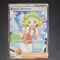 POKEMON TEMPORAL FORCES BIANCAS DEVOTION FULL ART TRAINER ULTRA RARE 197/162 - Image 1