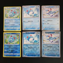 Marill & Azumarill Pokemon Card Collection Set of 9 Cards Lot Bundle - Image 1