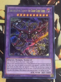 Yugioh Crimson Nova Trinity the Dark Cubic Lord MVP1-ENS40 Secret Rare 1st Ed NM - Image 1