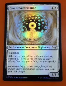 1x Fear of Surveillance | FOIL | Duskmourn: House of Horror | MTG Magic Cards - Image 1