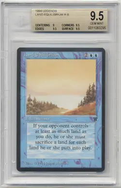 Graded Land Equilibrium BGS Beckett 9.5 GEM MINT Legends English 1994 MTG Magic! - Image 1
