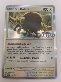 Pokemon TCG SVP EN Promo Bouffalant - 136 Stellar Crown (Prerelease) NM - Image 1
