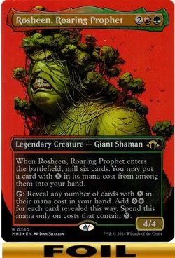 1x - Rosheen, Roaring Prophet - FOIL BORDERLESS #380 - Modern Horizons 3- NM MTG - Image 1