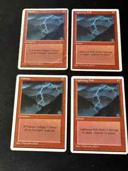 4x FULMINE / LIGHTNING BOLT Playset MTG MAGIC THE GATHERING Fwb - Image 1