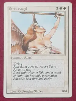 Magic The Gathering REVISED EDITION SERRA ANGEL white card MTG - Image 1