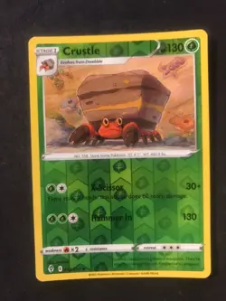 Reverse Holo Crustle 012/203 Uncommon Evolving Skies Pokemon TCG - Image 1