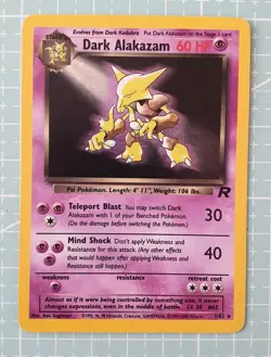 Dark Alakazam 1/82 Holo Rare: Team Rocket Pokemon Trading Card Game TCG English - Image 1