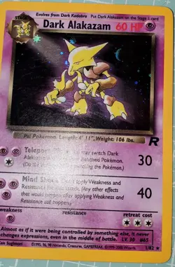 Dark Alakazam 1/82 Holo Rare: Team Rocket Pokemon Trading Card Game TCG English - Image 3
