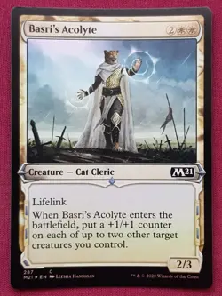 Magic The Gathering 2021 CORE SET M21 FOIL BASRI'S ACOLYTE white card MTG - Image 1