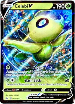 Celebi V 007/198 ULTRA RARE Pokemon Card TCG 2021 SWSH Chilling Reign NM - Image 1