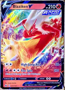 Blaziken V 020/198 ULTRA RARE Pokemon Card TCG 2021 SWSH Chilling Reign NM - Image 1