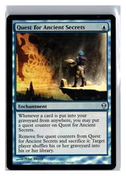 FOIL Quest for Ancient Secrets Zendikar - MTG Magic the Gathering Card - Image 1