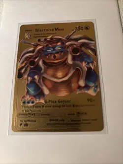 Pokemon Blastoise VMAX Gold Foil Card HP 350 - Image 1