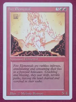 Magic The Gathering REVISED EDITION FIRE ELEMENTAL red card MTG - Image 1