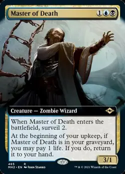 Master of Death (Extended Art) -Foil Light Play MTG Modern Horizons 2 - Image 1