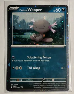 Pokemon Paldean Wooper SVP 041 Black Star Promo Cosmos Holo Galaxy HD swirl. LP - Image 1
