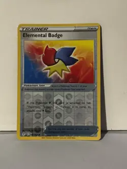Elemental Badge Reverse Holo 147/203 SWSH07: Evolving Skies Near Mint Pokemon Fa - Image 1