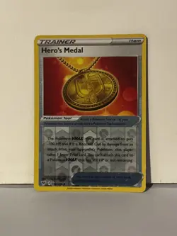 Hero's Medal Reverse Holo 152/185 SWSH04: Vivid Voltage Near Mint Pokemon Fast S - Image 1