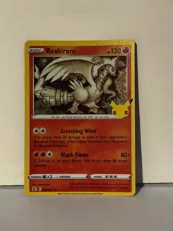 Reshiram Holo 002/025 Celebrations Near Mint Pokemon Fast Ship - Image 1