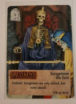 TSR Spellfire CCG 1st Ed. SERAGRIMM THE JUST Card #178 of 400 Greyhawk - Image 1