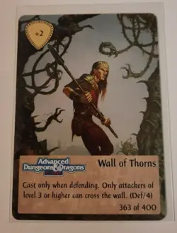 TSR Spellfire CCG 1st Ed. WALL OF THORNS Card #363 of 400 Dungeons & Dragons - Image 1