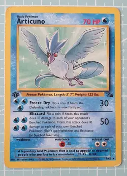 Articuno 17/62 Rare: Fossil 1st Edition Pokemon Trading Card Game TCG English - Image 1
