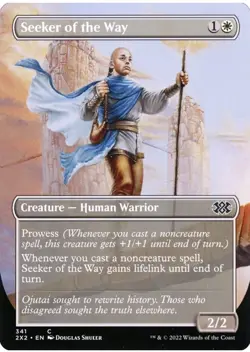 Seeker of the Way Borderless Double Masters 2022 MTG Magic Human Warrior - Image 1