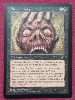 Magic The Gathering VISIONS NECROMANCY black card MTG - Image 1
